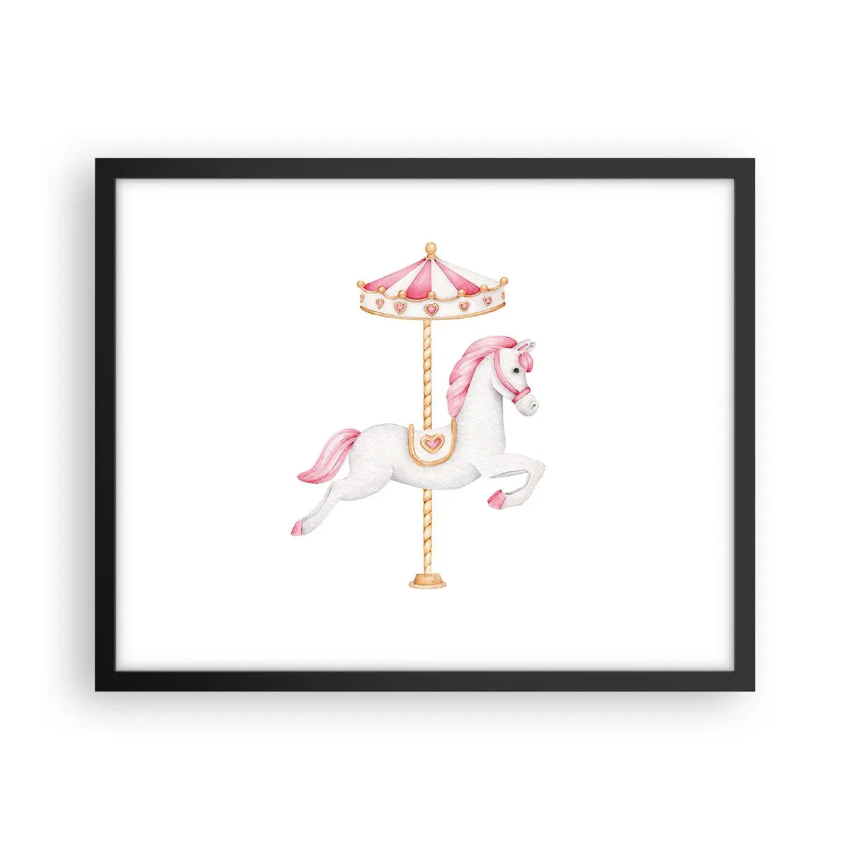 Affiche dans un cadre noir - Poster - Les sabots en avant - 50x40 cm