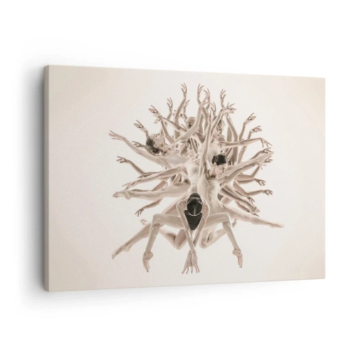 Impression sur toile - Image sur toile - Composition abstraite de danseurs en mouvement - 70x50cm - S'épanouir en danse - Décoration murale moderne pour le salon et la chambre ARTTOR