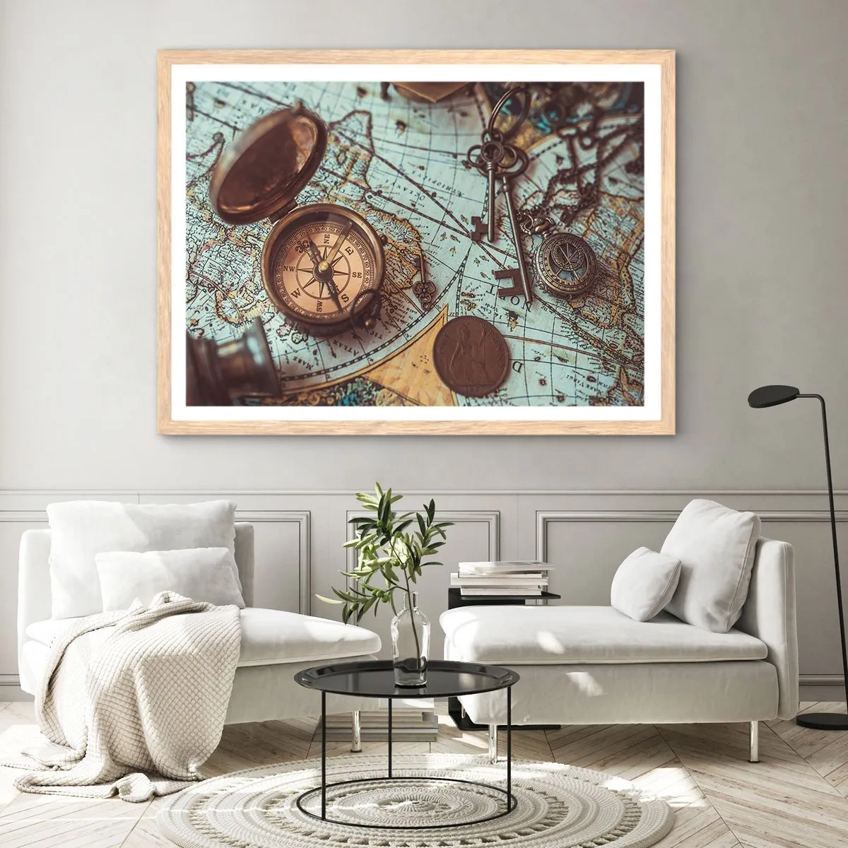 Affiche dans un chêne clair - Poster - Pour ceux qui recherche l'aventure - 100x70 cm