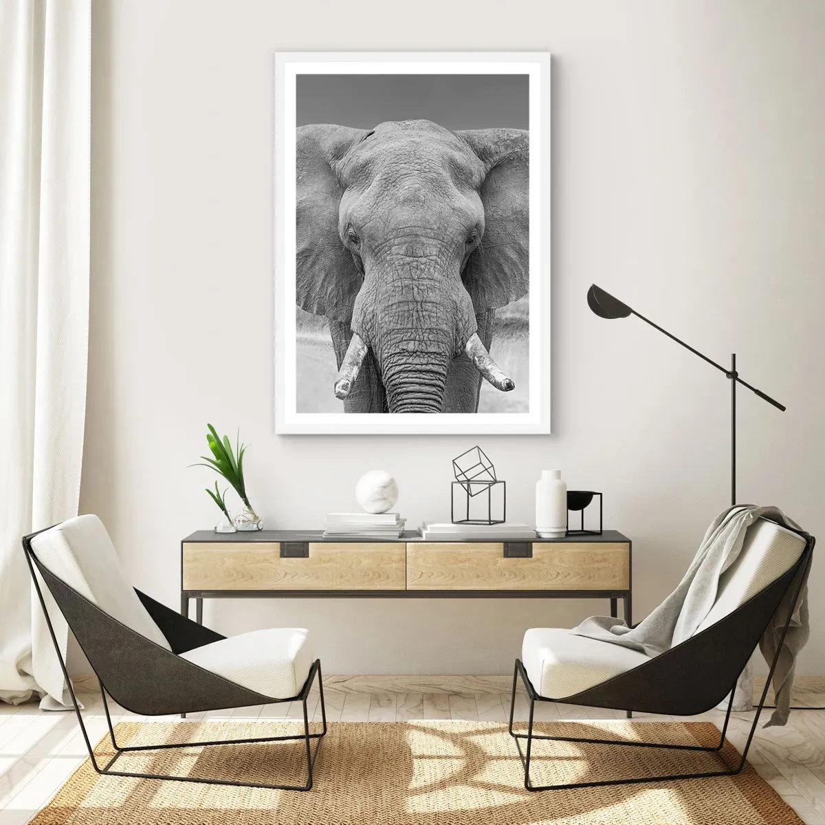 Affiche dans un cadre blanc - Poster - Bienvenue dans mon monde - 70x100 cm