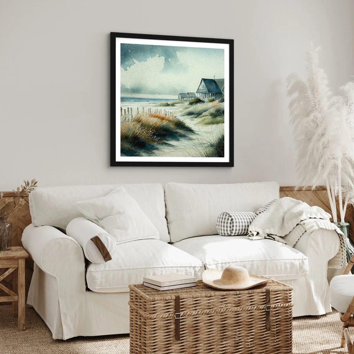 Affiche dans un cadre noir - Poster - Loin de l'agitation - 50x50 cm