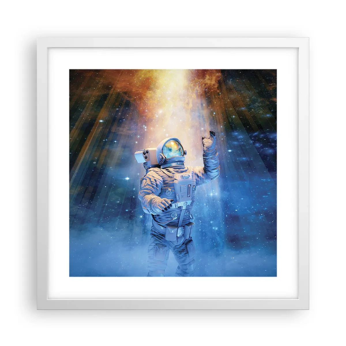 Affiche dans un cadre blanc - Poster - Enfin arrivé - 40x40 cm