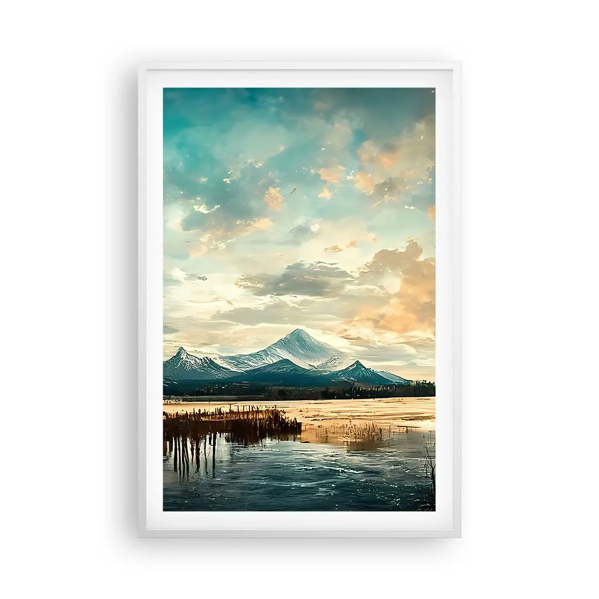 Affiche dans un cadre blanc - Poster - Sous la protection du ciel - 61x91 cm