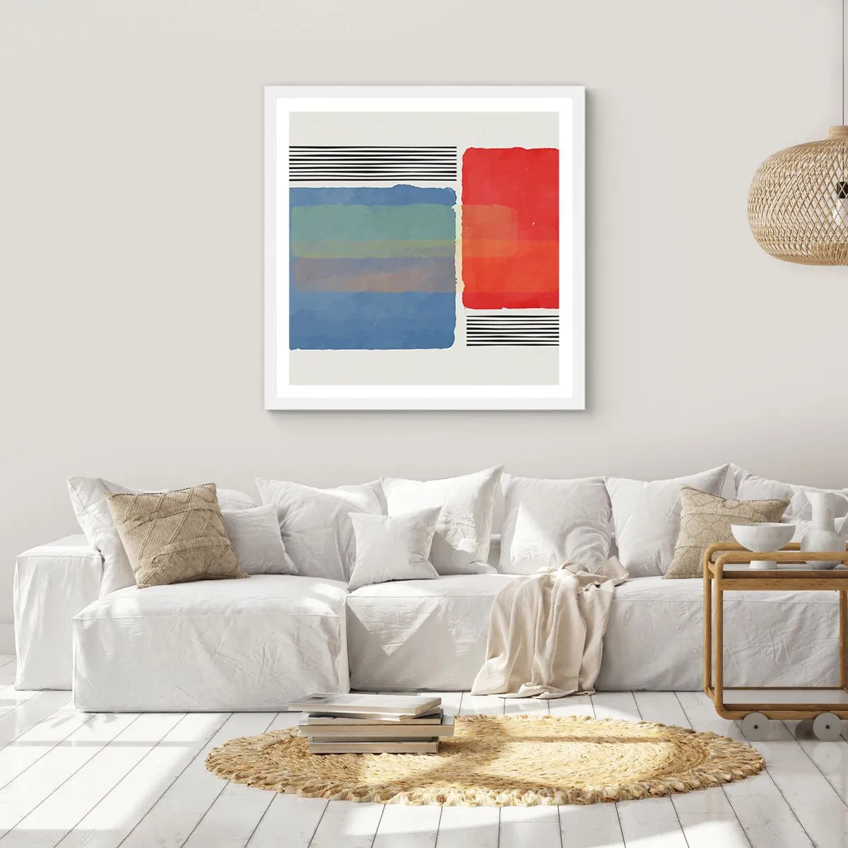 Affiche dans un cadre blanc - Poster - Esprit et lettre de la géométrie - 50x50 cm