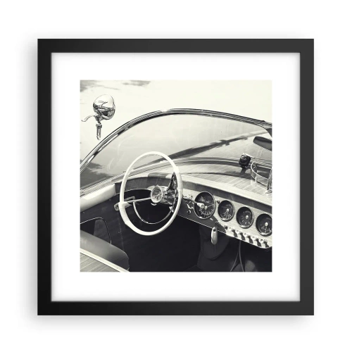 Affiche dans un cadre noir - Poster - Temps pour riche - 30x30 cm