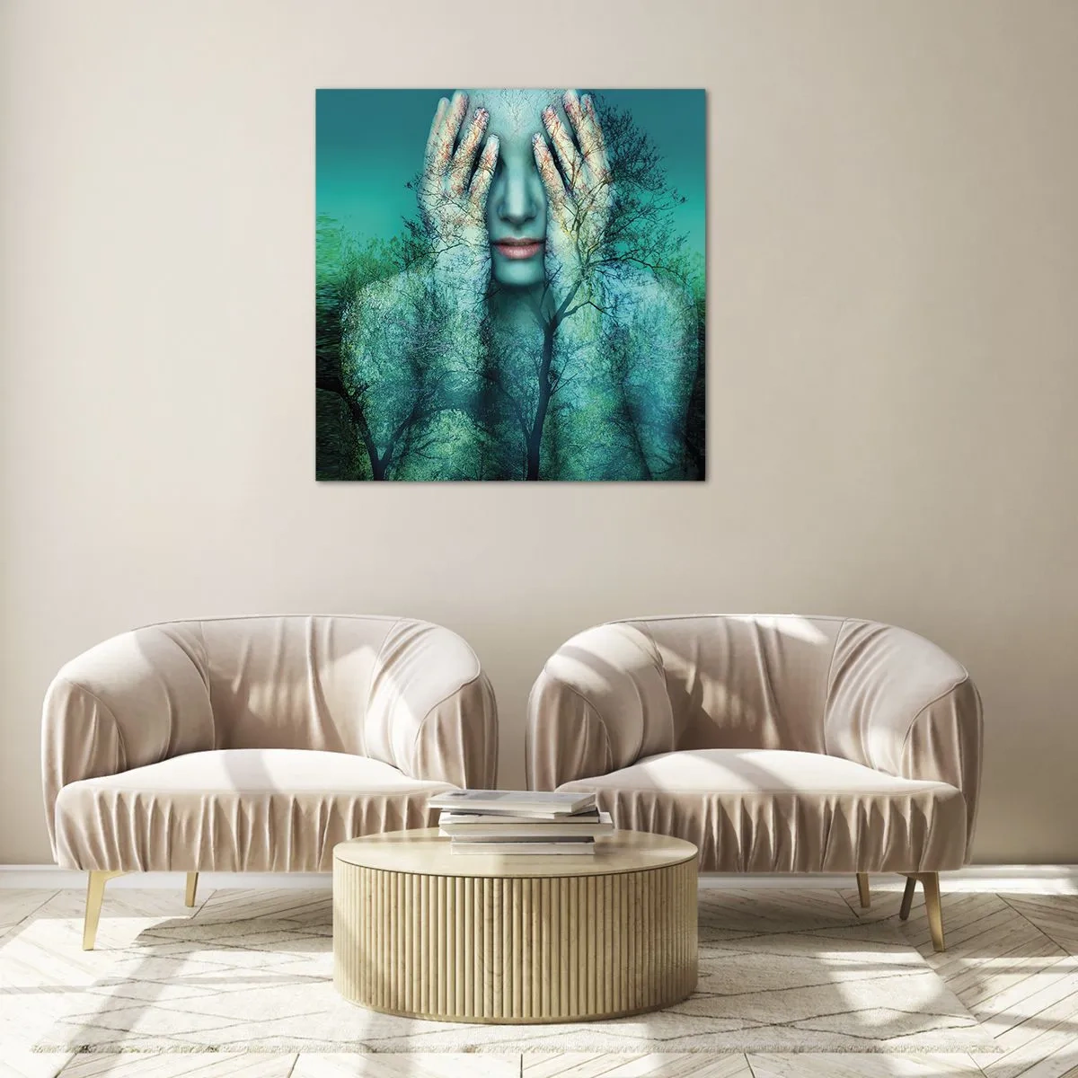 Impression sur verre - Image sur verre - immergé dans l'azur - 50x50 cm