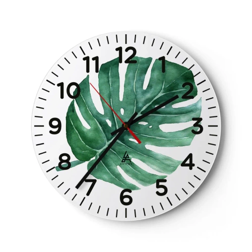 Horloge murale - Pendule murale - Concept vert - 40x40 cm