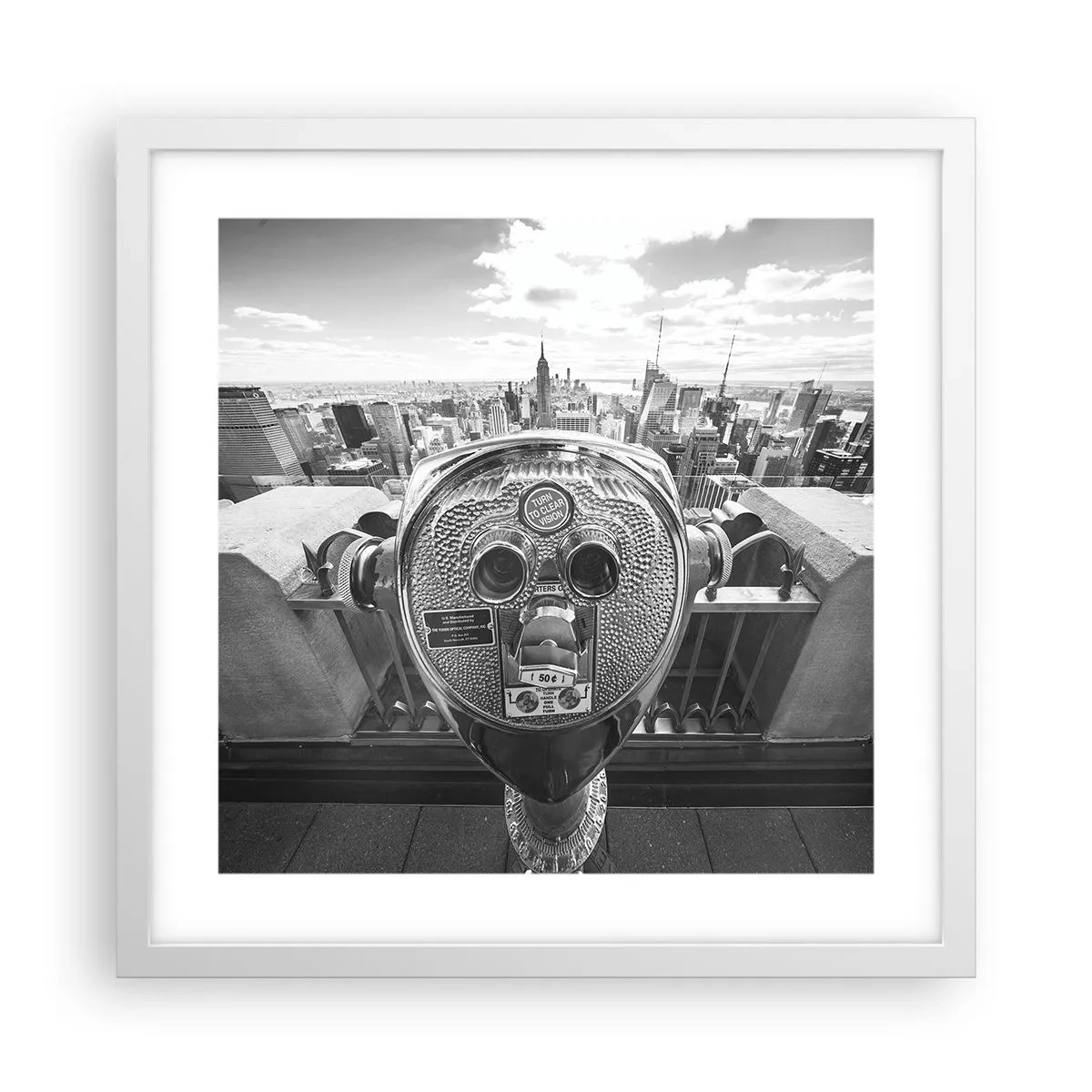 Affiche dans un cadre blanc - Poster - Ville sur les villes - 40x40 cm