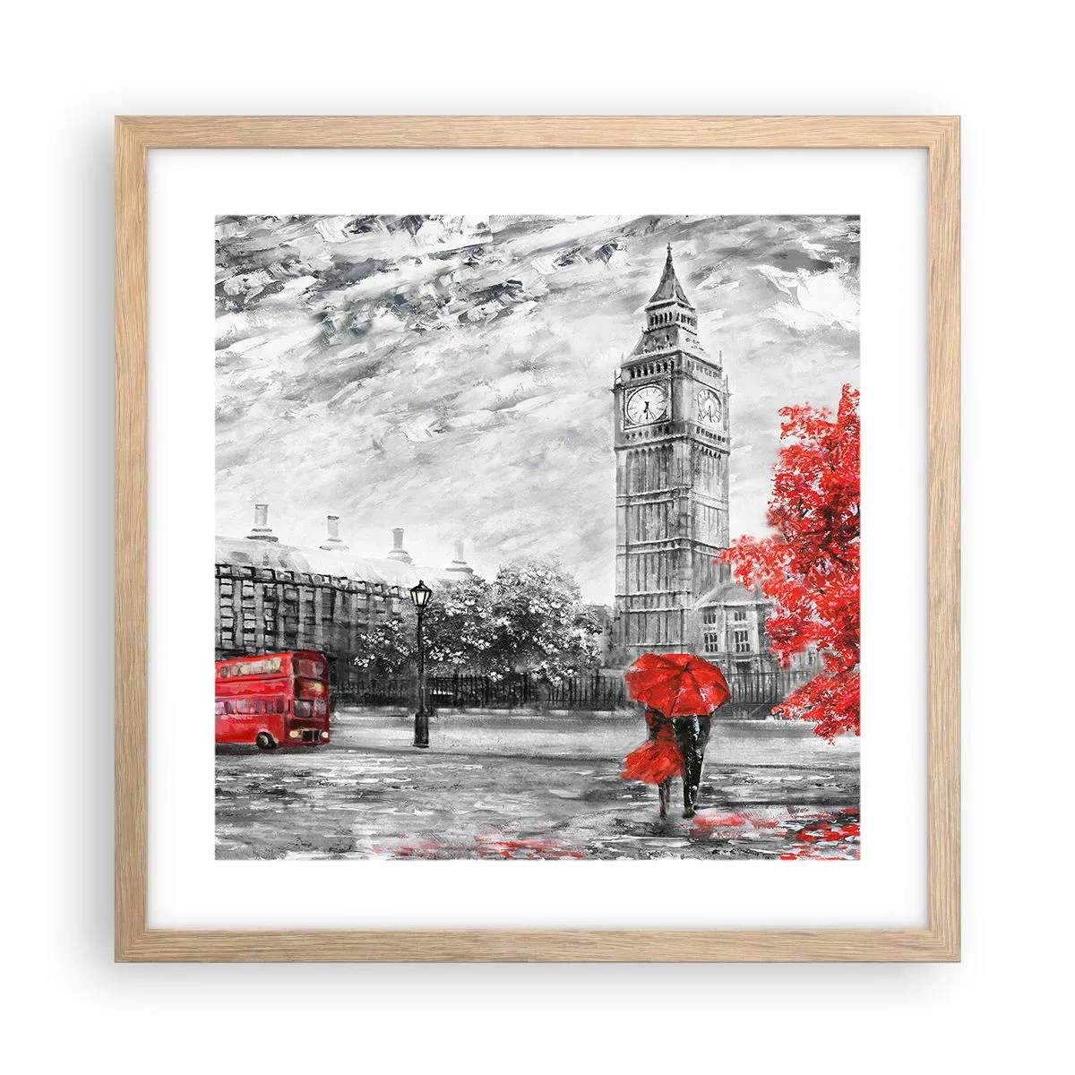 Affiche dans un chêne clair - Poster - Une journée passionnante - 40x40 cm