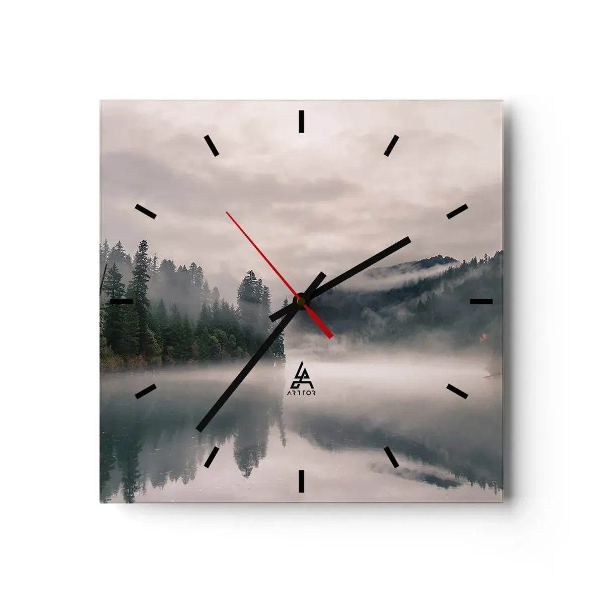 Horloge murale - Pendule murale - Reflet dans le brouillard - 40x40 cm