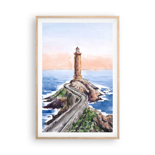 Affiche dans un chêne clair - Poster - Face à la mer - 61x91 cm