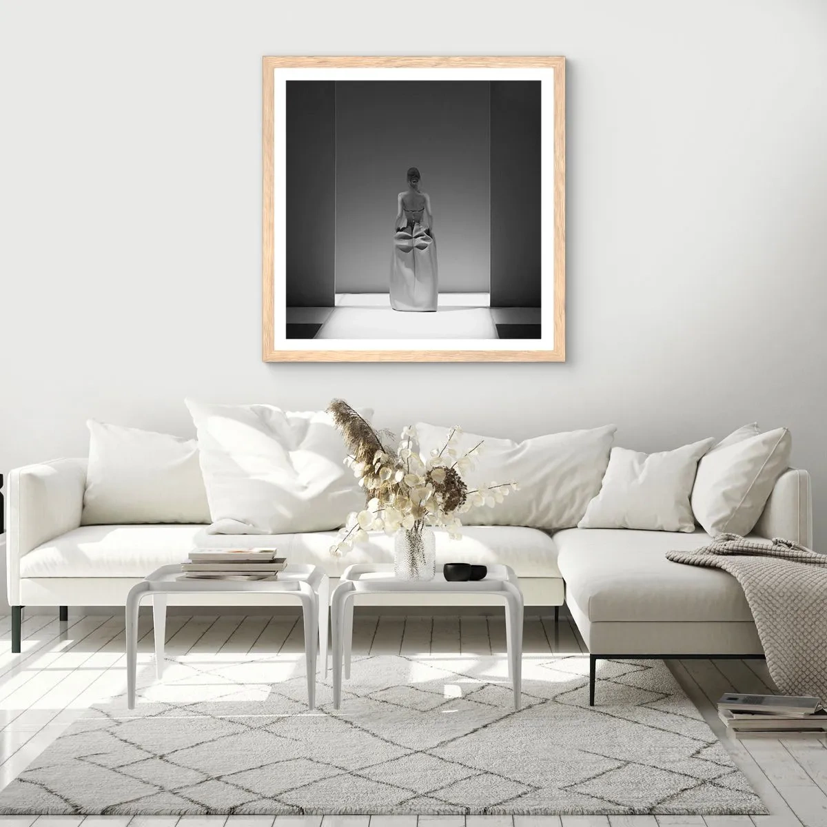 Affiche dans un chêne clair - Poster - Simplicité raffinée - 30x30 cm
