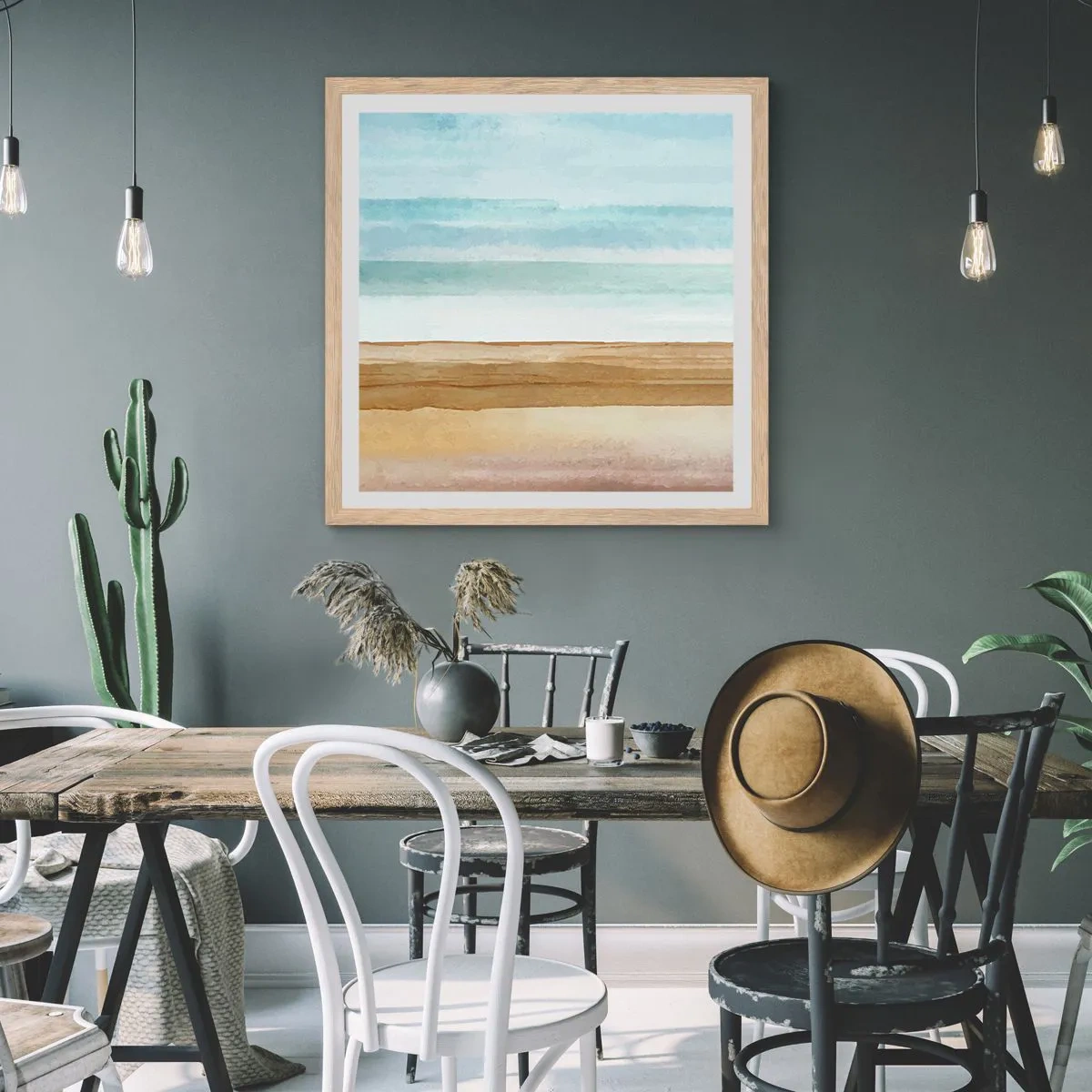 Affiche dans un chêne clair - Poster - Réconfort - 30x30 cm