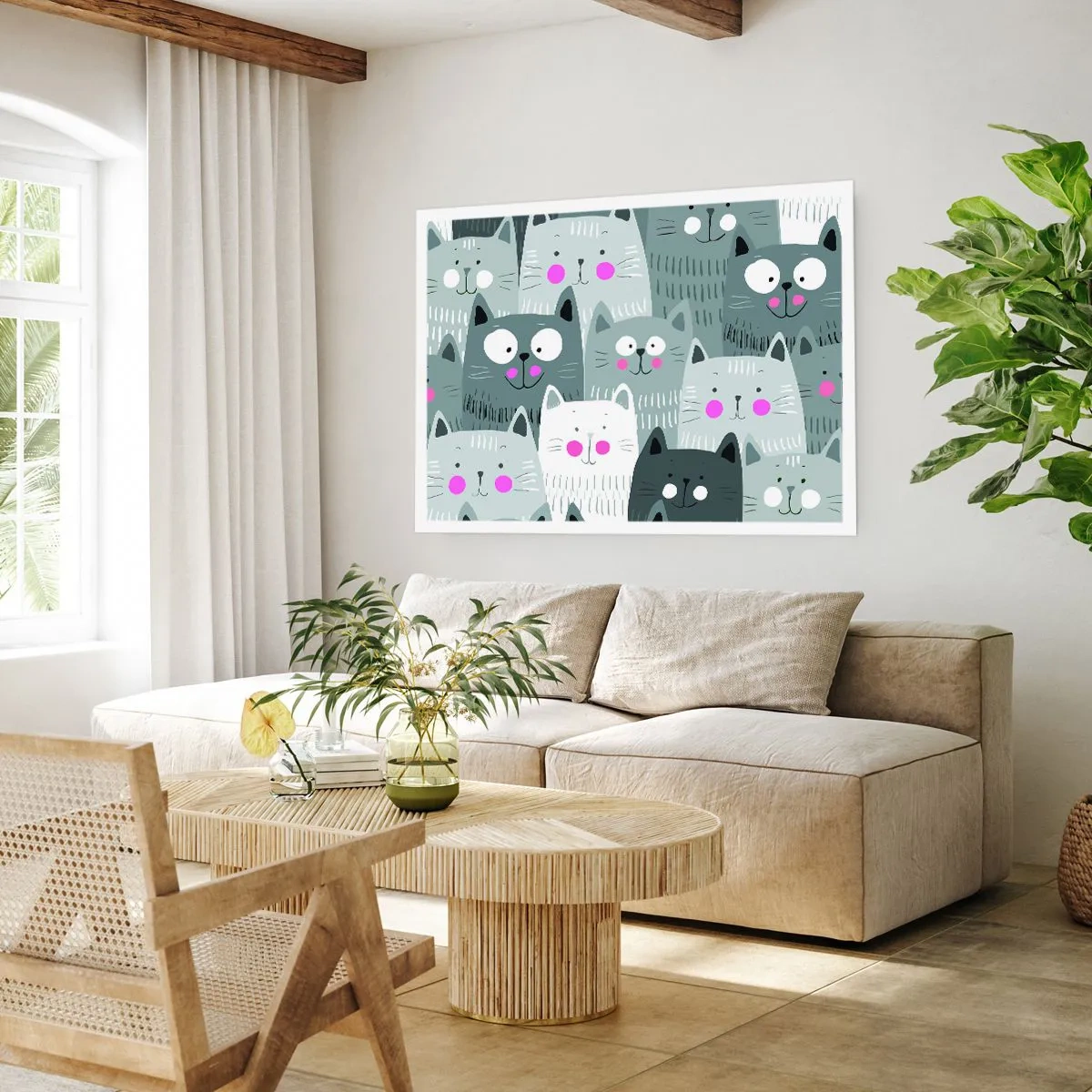 Affiche - Poster - Le monde des chats - 50x40 cm