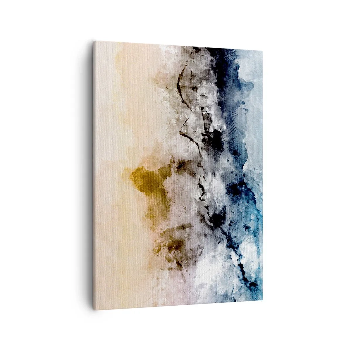 Impression sur toile - Image sur toile - Paysage abstrait avec brouillard et couleurs subtiles - 50x70cm - Noyé dans un nuage de brouillard - Décoration murale moderne pour le salon et la chambre ARTTOR