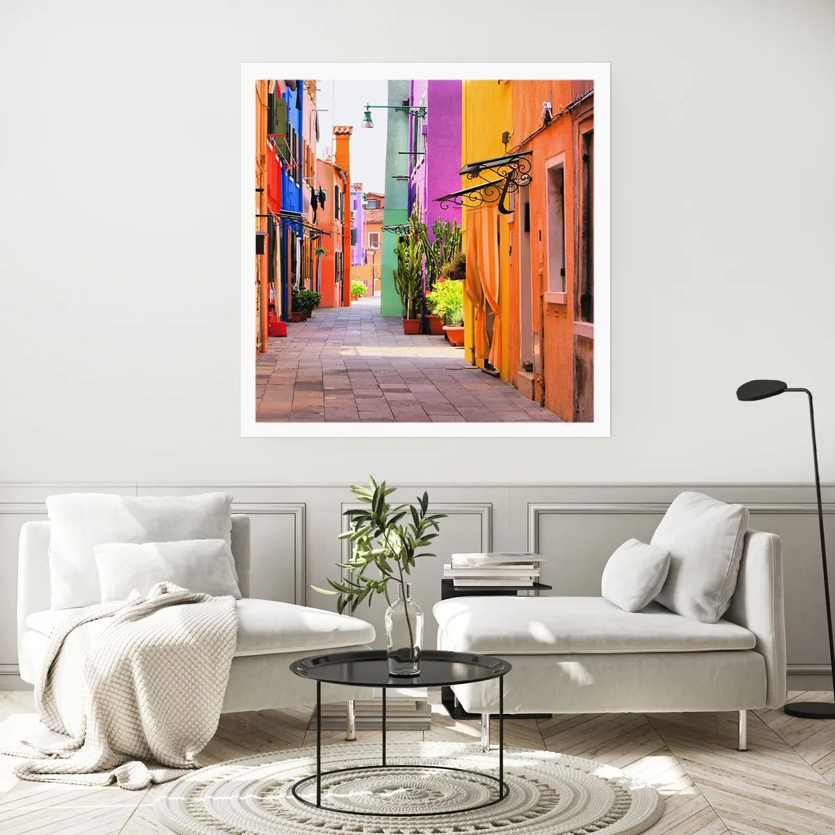 Affiche - Poster - Allée arc-en-ciel - 60x60 cm
