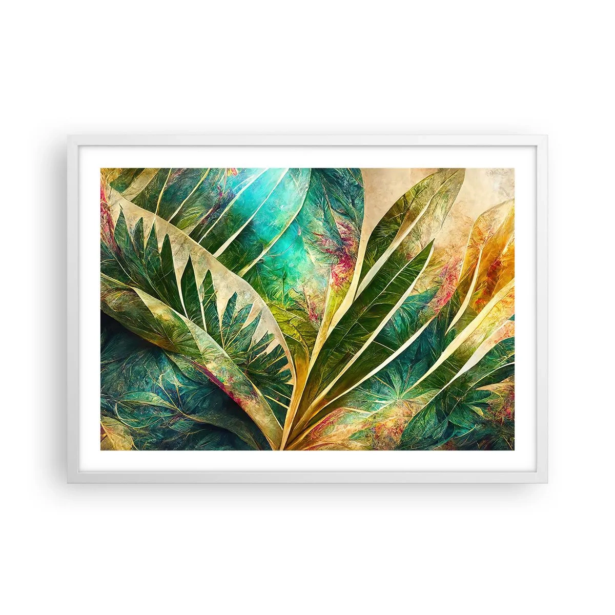 Affiche dans un cadre blanc - Poster - Les couleurs des tropiques - 70x50 cm