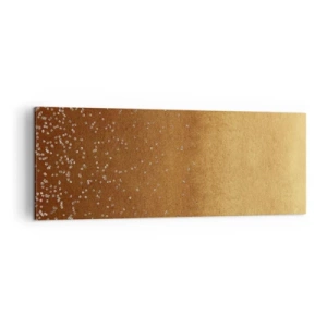 Impression sur toile - Image sur toile - Un dégradé doré avec des reflets et des embellissements subtils - 140x50cm - Origine du monde - Décoration murale moderne pour le salon et la chambre ARTTOR