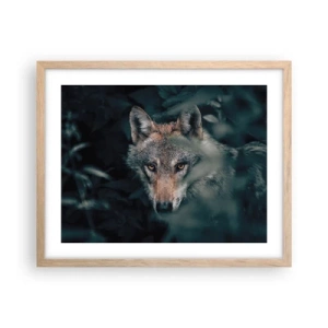 Affiche dans un chêne clair - Poster - Chasseur - 50x40 cm