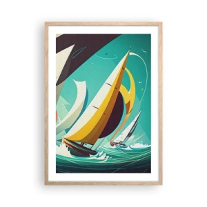 Affiche dans un chêne clair - Poster - Bonne chance avec les éléments - 50x70 cm