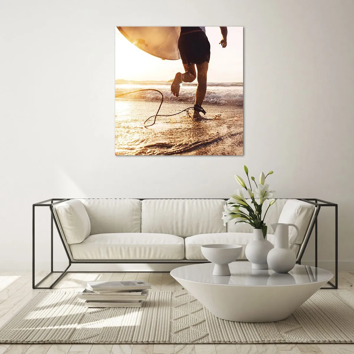 Impression sur verre - Image sur verre - A la rencontre des vagues - 70x70 cm