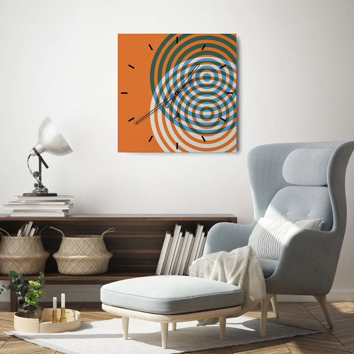 Horloge murale - Pendule murale - Variation circulaire abstraite - 40x40 cm