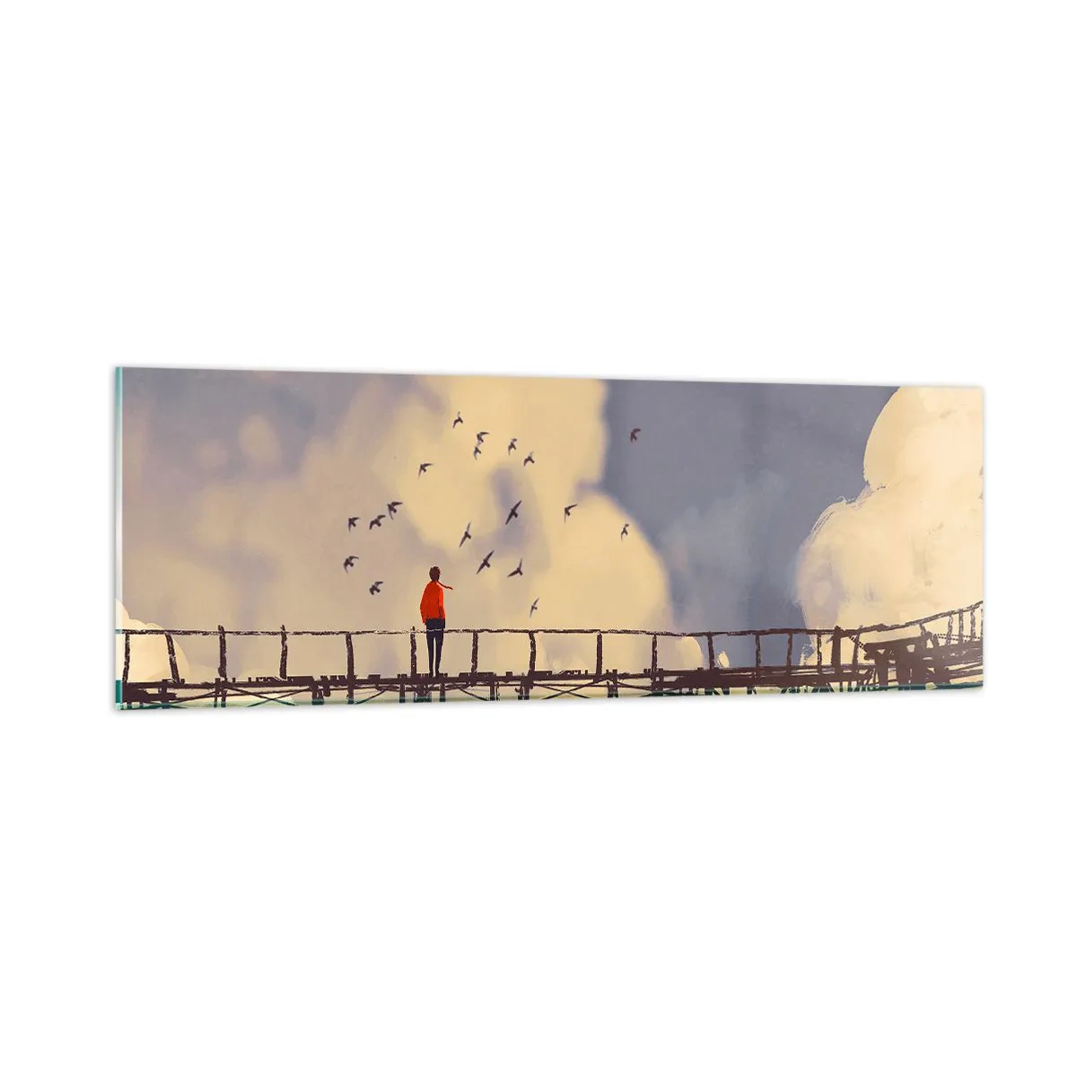 Impression sur verre - Image sur verre - Bleu nostalgie - 90x30 cm