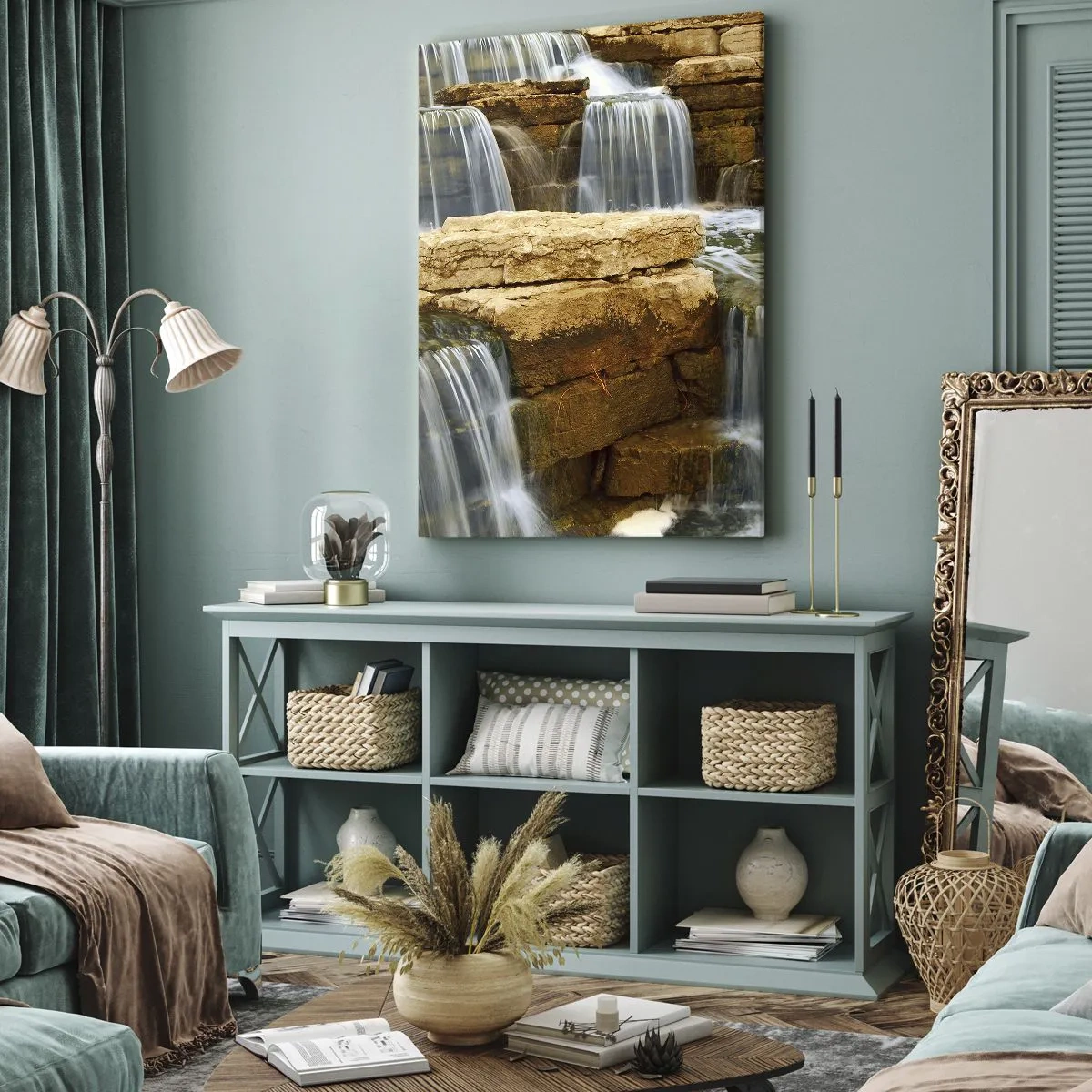 Impression sur toile - Image sur toile - Escalier vers le ciel - 45x80 cm