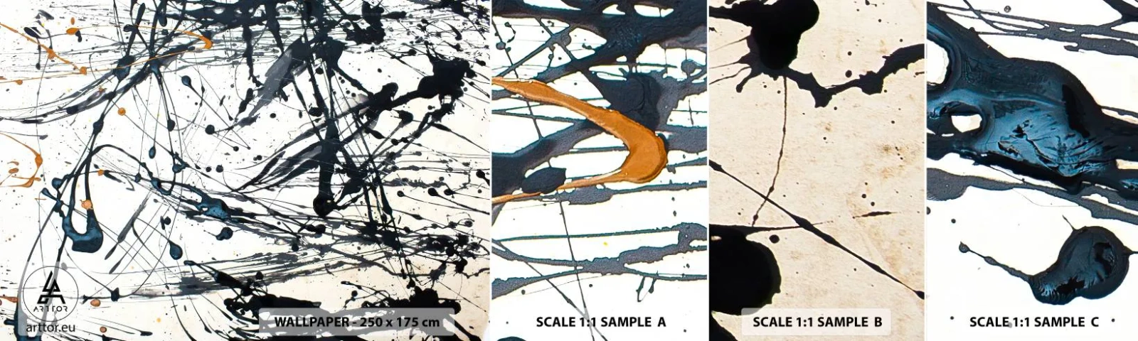 Échantillon de Papier Peint Autocollant Deluxe Sticker - Abstraction expressionniste - Abstraction, Morceau, Artistique - 100x30 cm