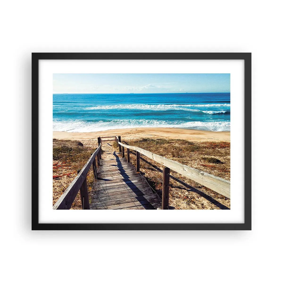 Affiche dans un cadre noir - Poster - Cours! - 50x40 cm