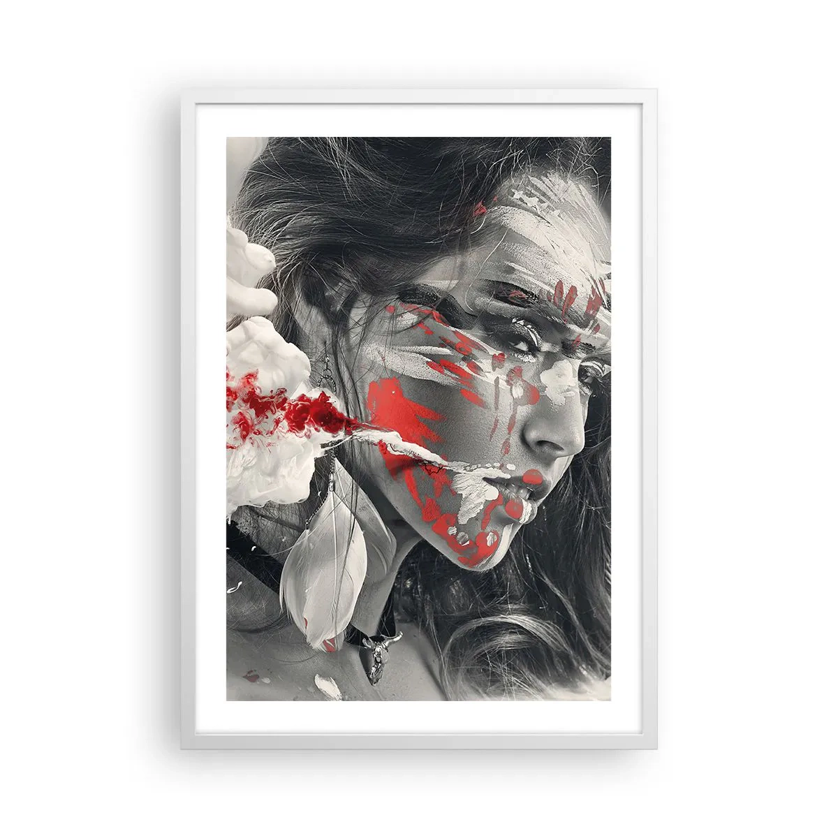 Affiche dans un cadre blanc - Poster - Dans les fumées de l'absurde - 50x70 cm