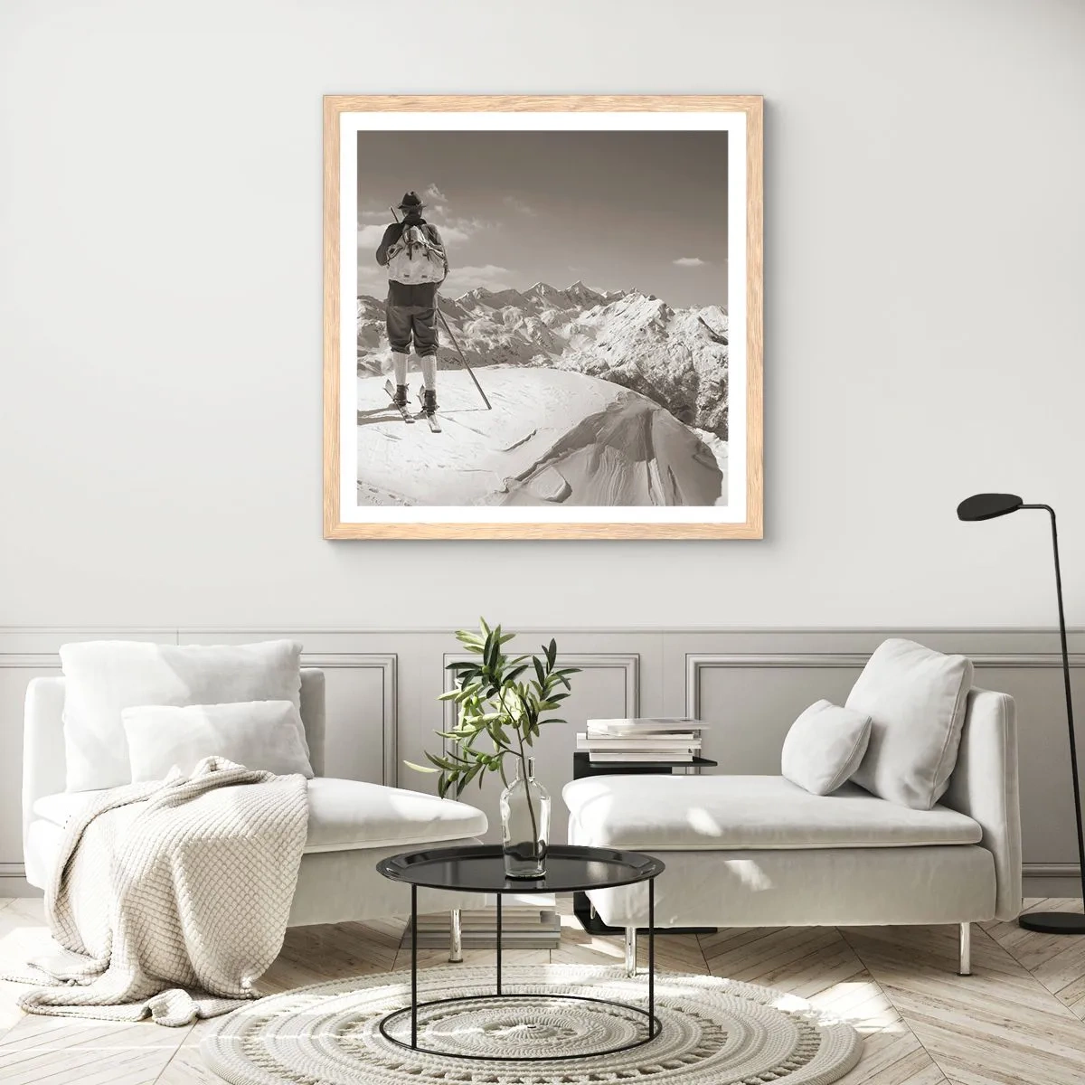 Affiche dans un chêne clair - Poster - Toutes les mêmes ces montagnes - 50x50 cm