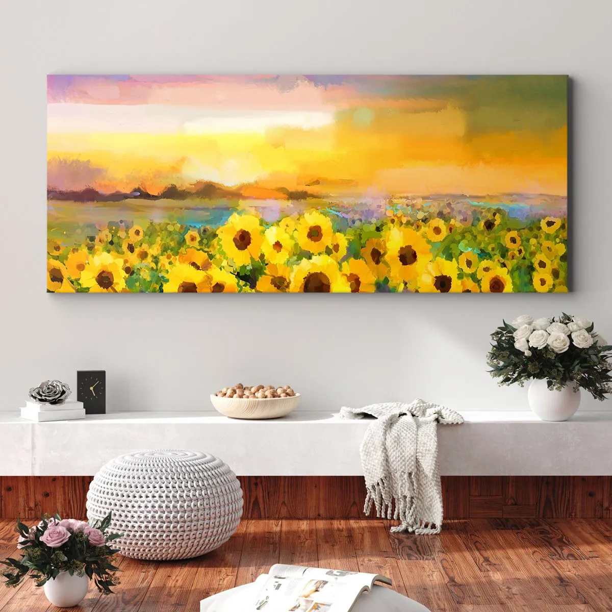 Impression sur toile - Image sur toile - Le soleil lui-même est descendu sur terre - 100x40 cm