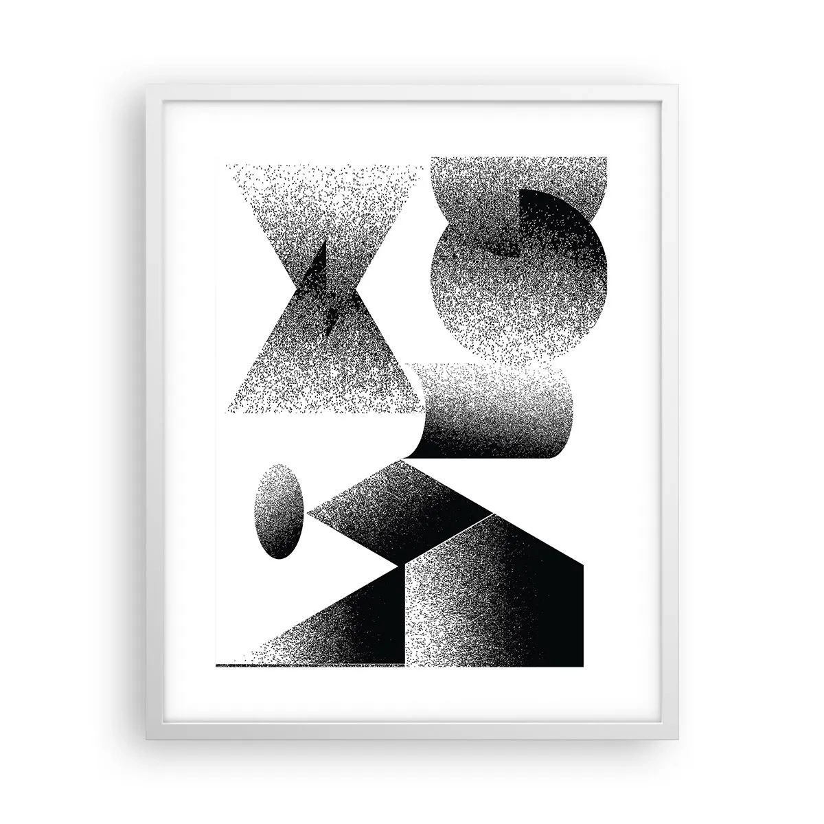 Affiche dans un cadre blanc - Poster - Angles et ovales - 40x50 cm