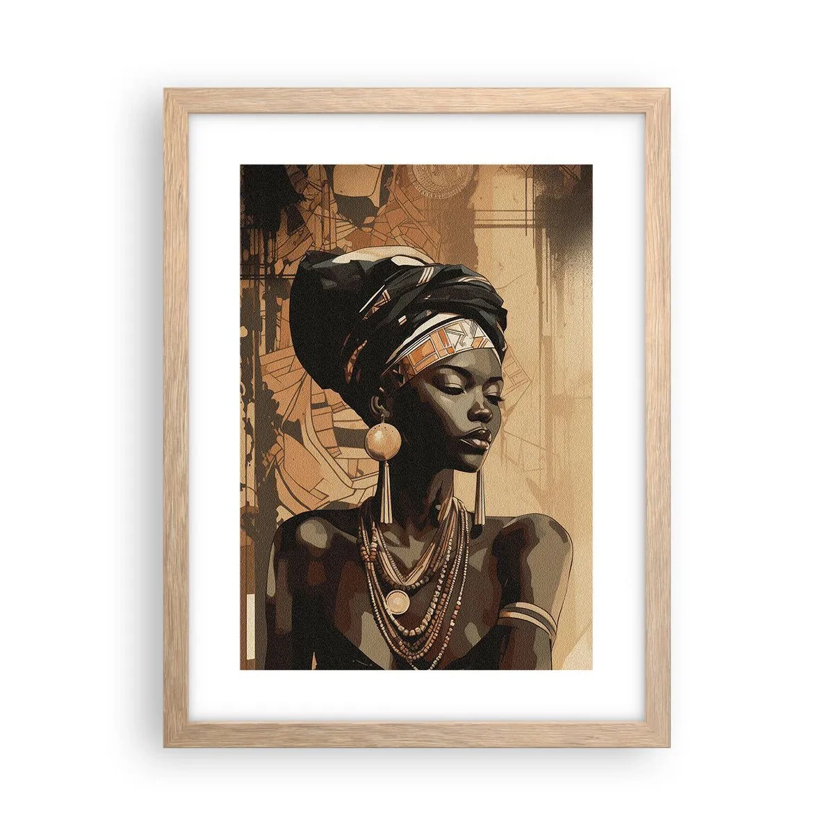 Affiche dans un chêne clair - Poster - Majesté africaine - 30x40 cm