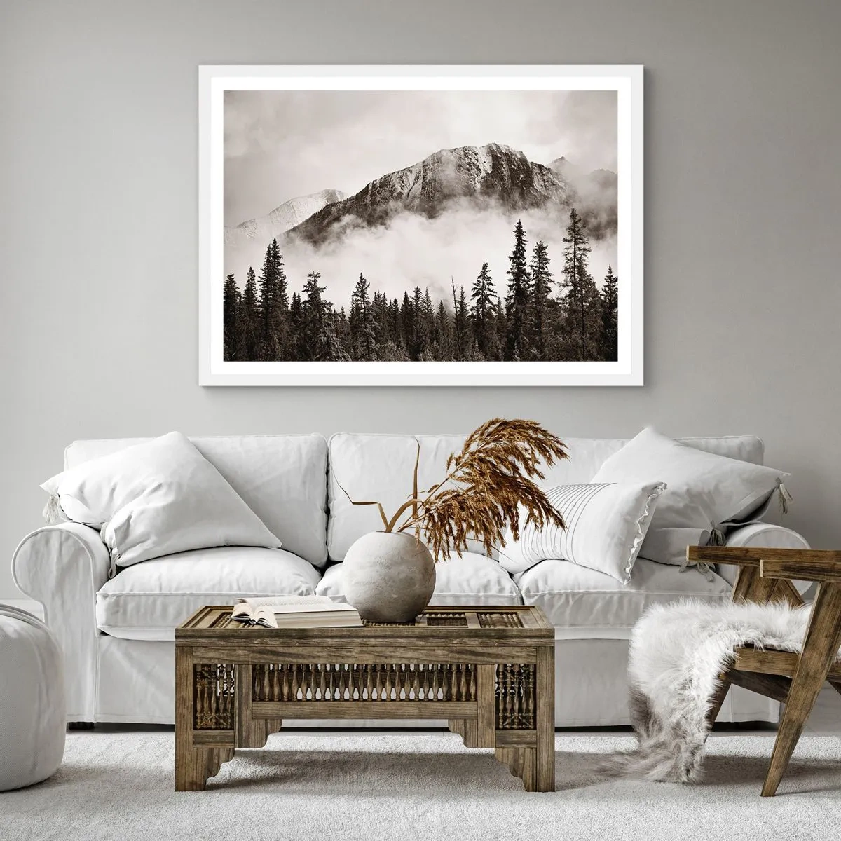 Affiche dans un cadre blanc - Poster - Seigneur de granite - 30x30 cm