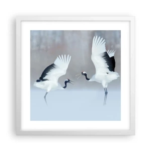 Affiche dans un cadre blanc - Poster - Danse dans le brouillard - 40x40 cm