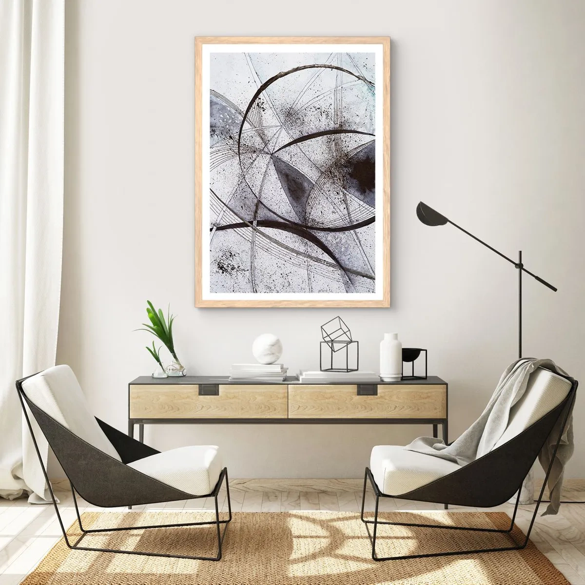 Affiche dans un chêne clair - Poster - Fantaisie futuriste - 40x50 cm