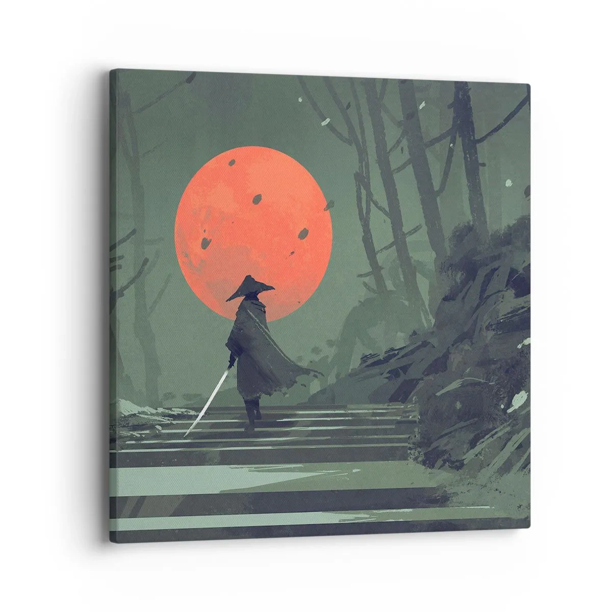 Impression sur toile - Image sur toile - Guerrier de la lune rouge - 40x40 cm