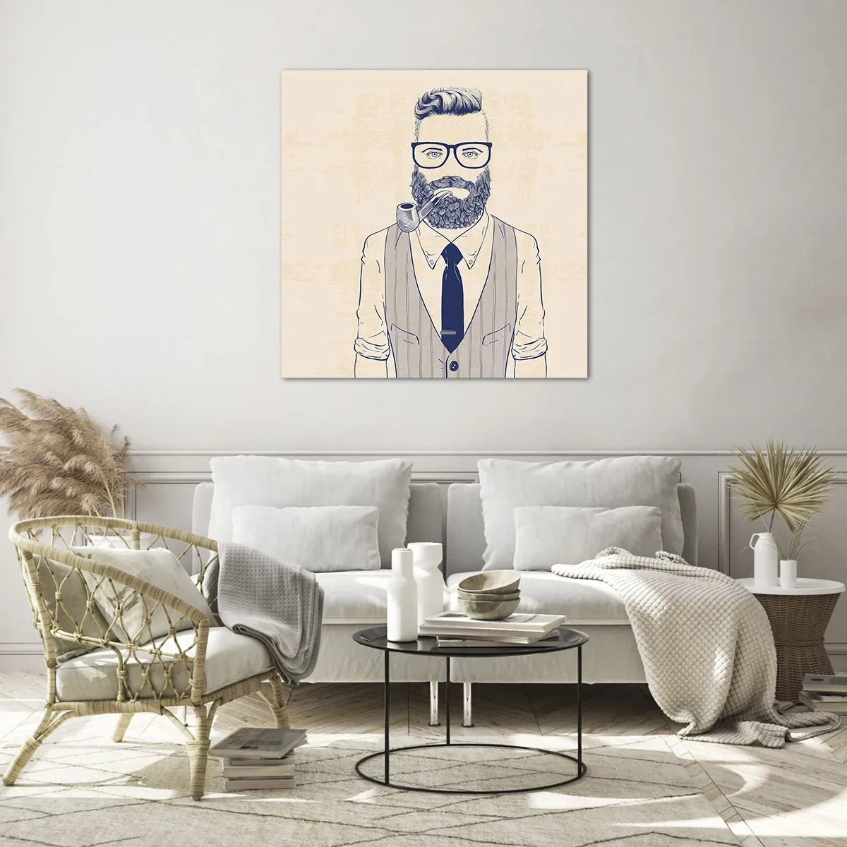 Impression sur verre - Image sur verre - Gai, masculin et à la mode - 70x70 cm