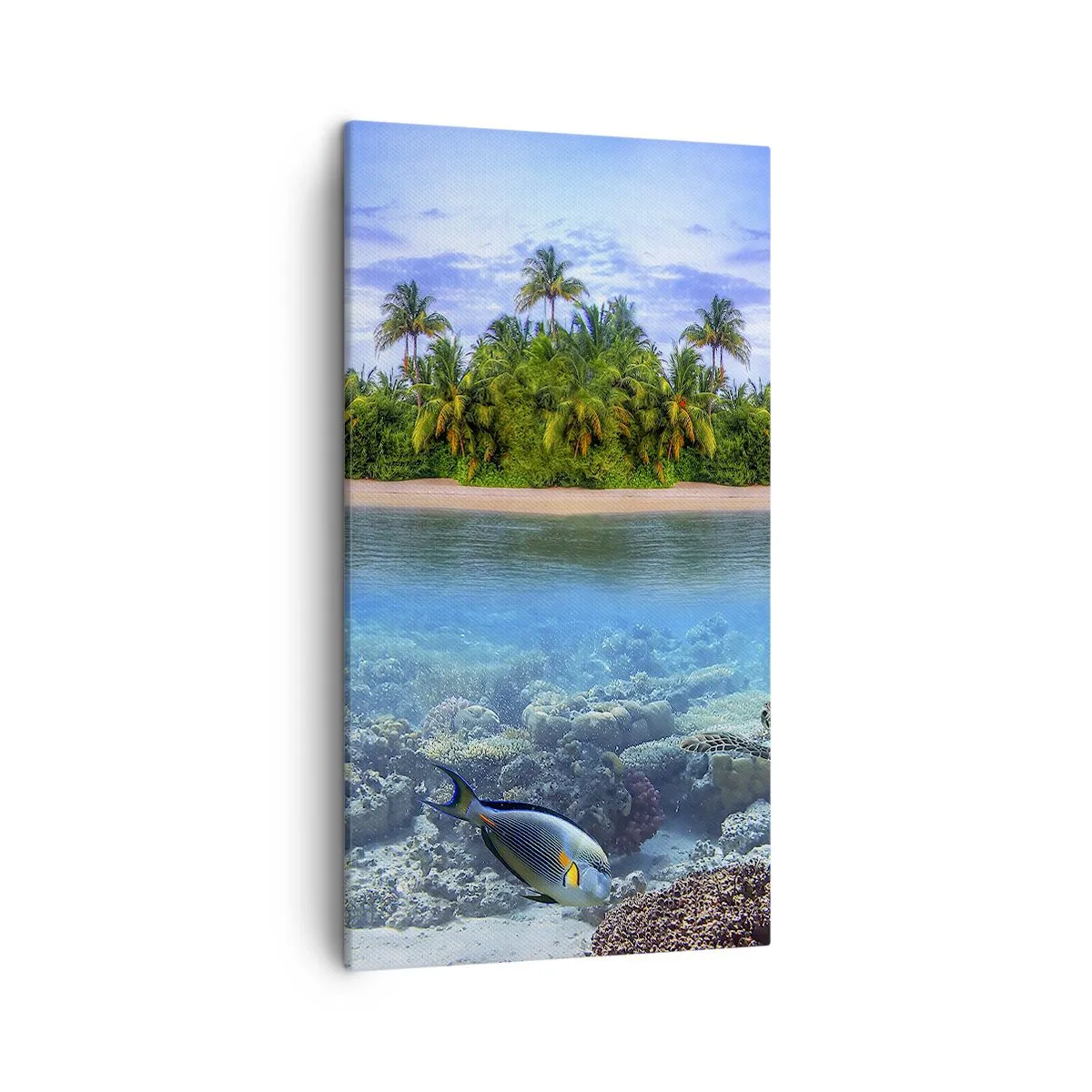 Impression sur toile - Image sur toile - L'île céleste vous invite - 45x80 cm