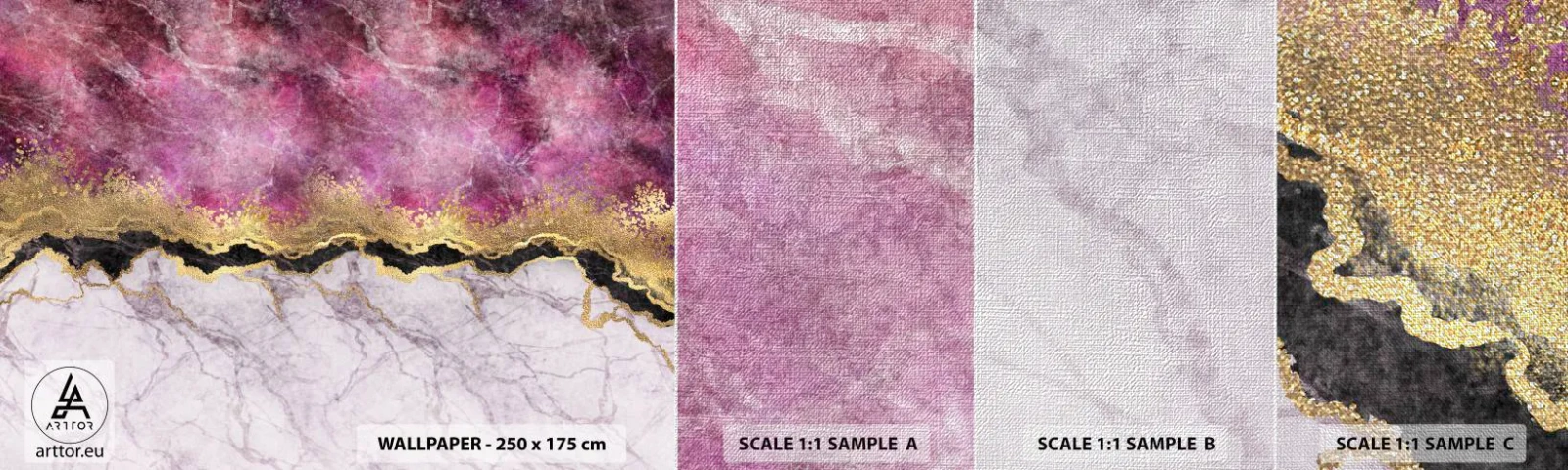 Échantillon de Papier Peint Premium Canvas - À la frontière - Abstraction, Morceau, Texture - 100x30 cm