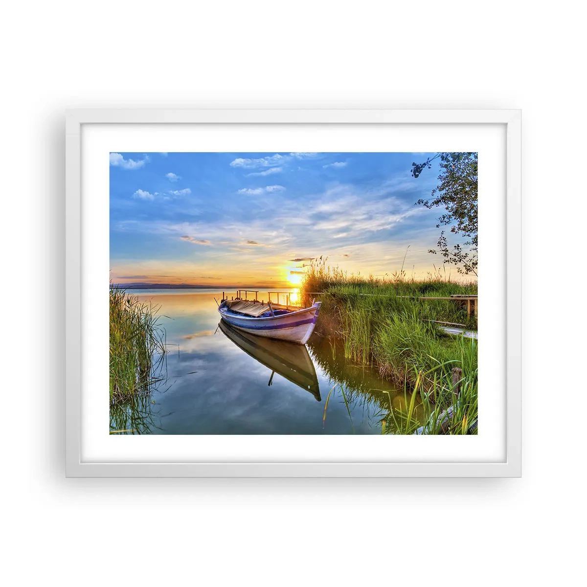 Affiche dans un cadre blanc - Poster - La crique où les rêves deviennent réalité - 50x40 cm