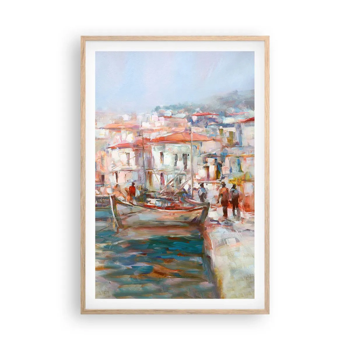 Affiche dans un chêne clair - Poster - Vacances pastelles - 61x91 cm