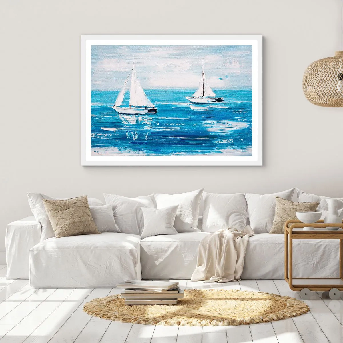 Affiche dans un cadre blanc - Poster - Avec un ami à mes côtés - 50x40 cm