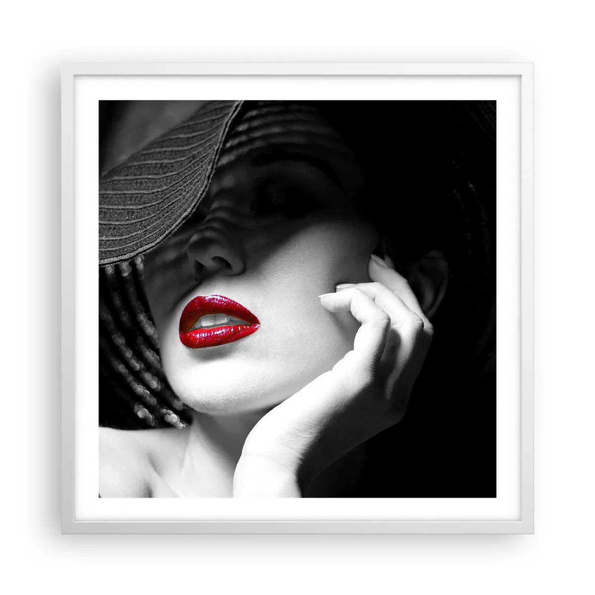 Affiche dans un cadre blanc - Poster - Étude écarlate - 60x60 cm
