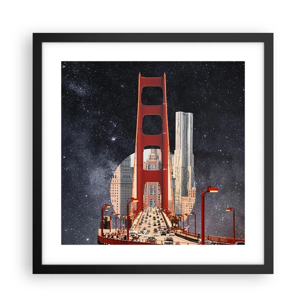 Affiche dans un cadre noir - Poster - Toujours au centre - 40x40 cm