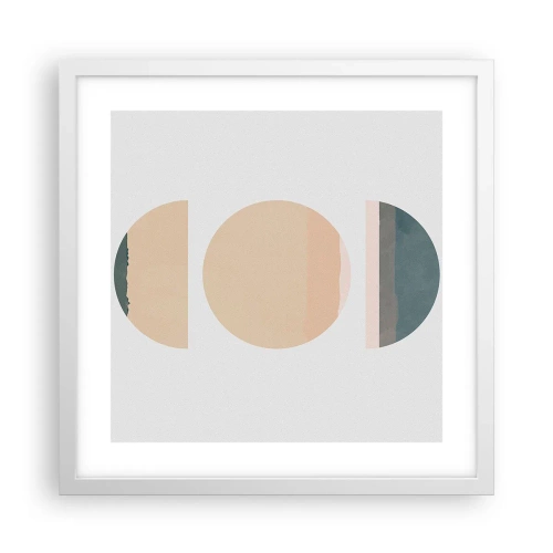 Affiche dans un cadre blanc - Poster - Cercles après cercles - 40x40 cm