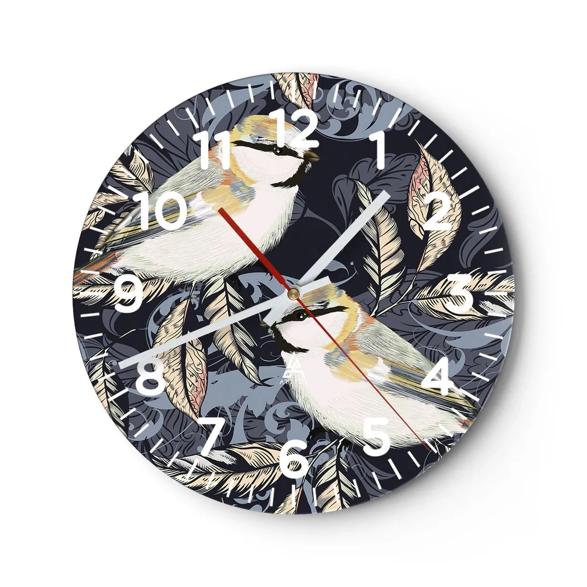 Horloge murale - Pendule murale - Babillement jaune et bleu - 30x30 cm