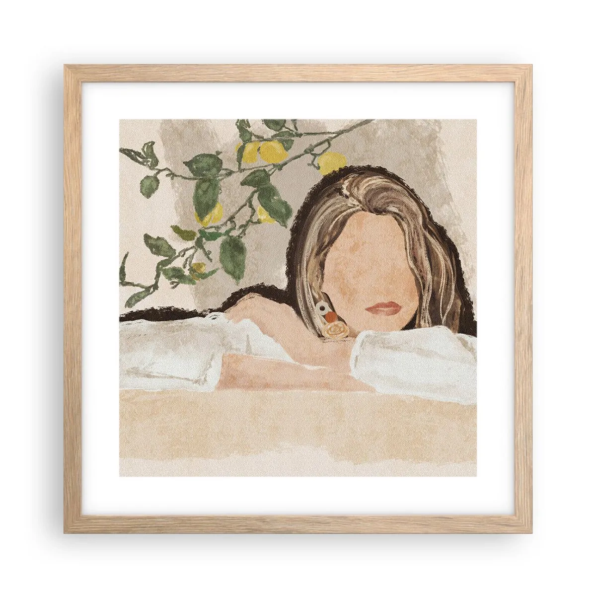 Affiche dans un chêne clair - Poster - La beauté du sud - 40x40 cm